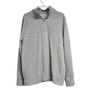 Scalpers Quarter Zip Pullover Sweatshirt Heather Gray Mock Neck Cotton Men's XL